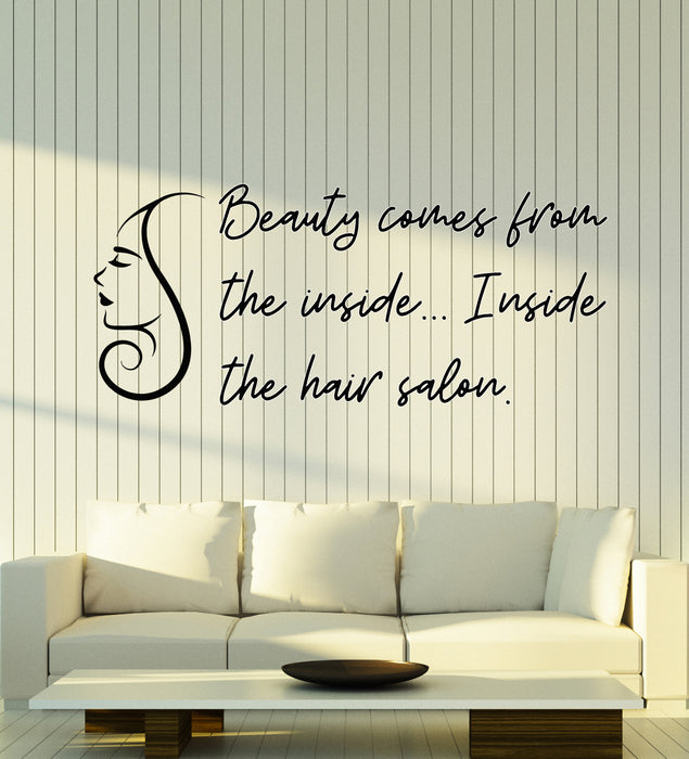 Vinyl Wall Decal Woman Hairdresser Hair Beauty Salon Quote Stickers Mural (g2254)