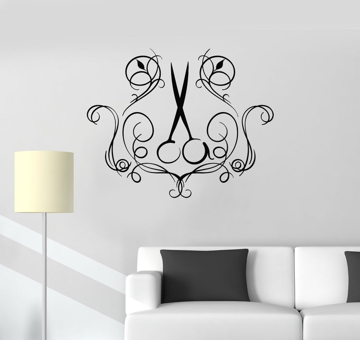 Vinyl Wall Decal Scissors Hair Salon Decoration Art Decor Hairdressing Stickers Mural (ig5628)