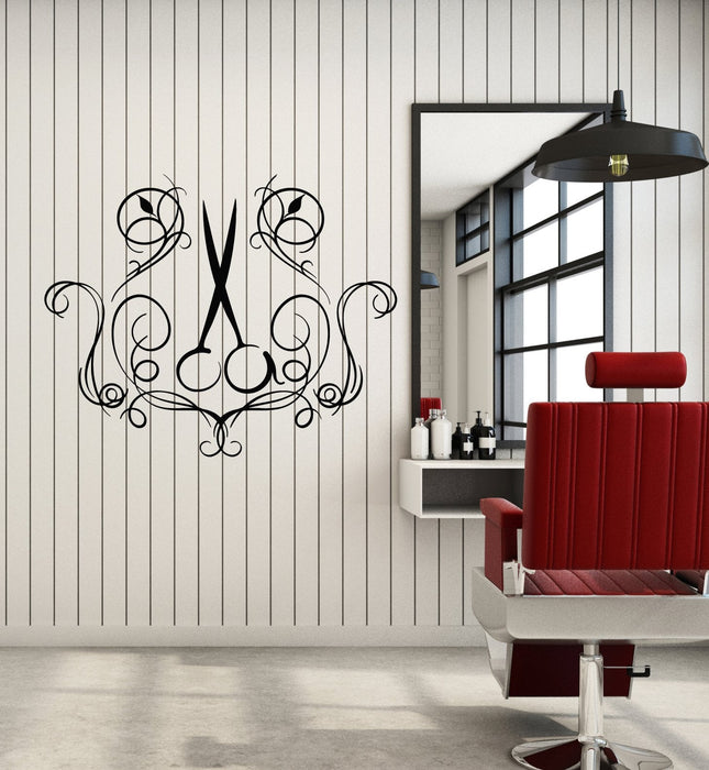 Vinyl Wall Decal Scissors Hair Salon Decoration Art Decor Hairdressing Stickers Mural (ig5628)