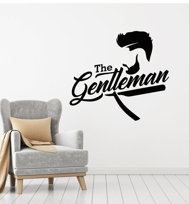 Vinyl Wall Decal Haircut And Shaves Gentleman Barber Shop Stickers Mural (g1762)