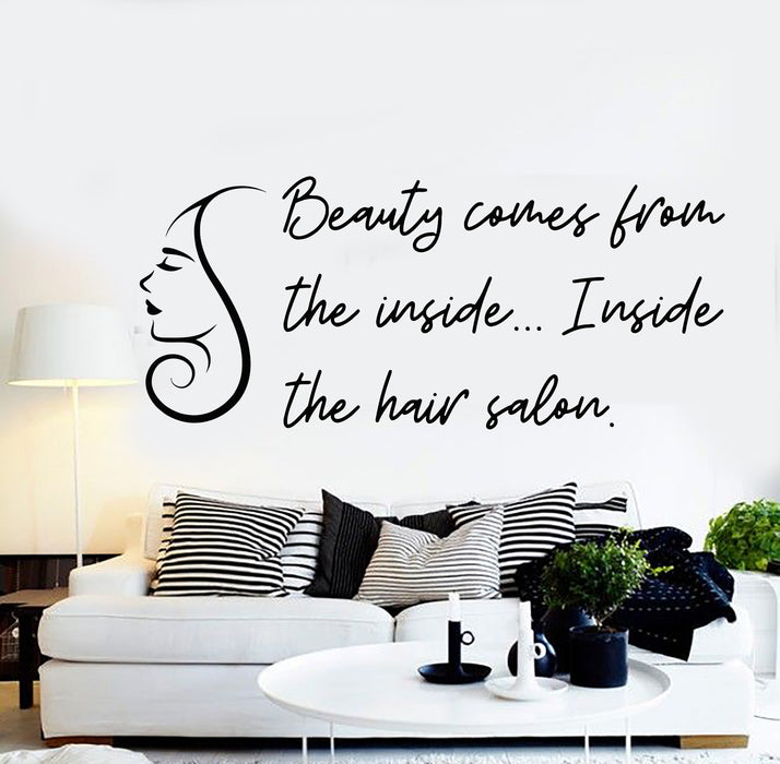 Vinyl Wall Decal Woman Hairdresser Hair Beauty Salon Quote Stickers Mural (g2254)