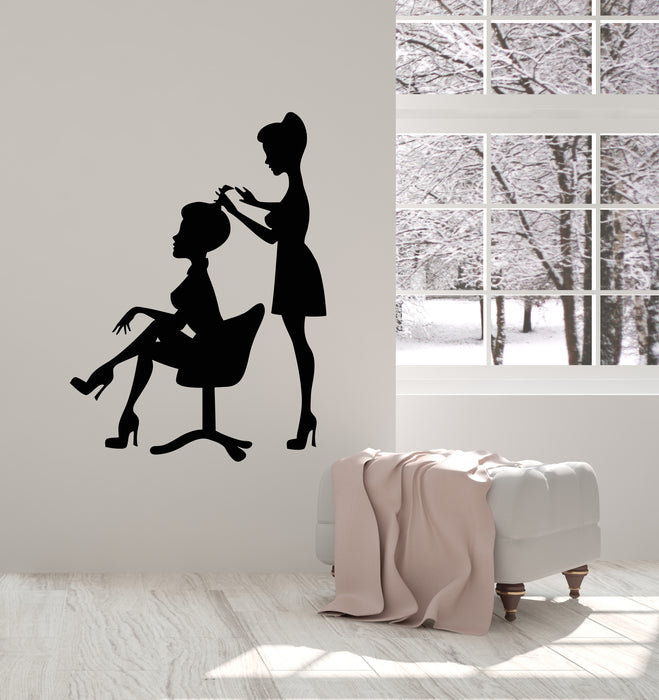 Vinyl Wall Decal Hairdresser Woman Stylist Beauty Salon Barbershop Stickers Mural (g668)