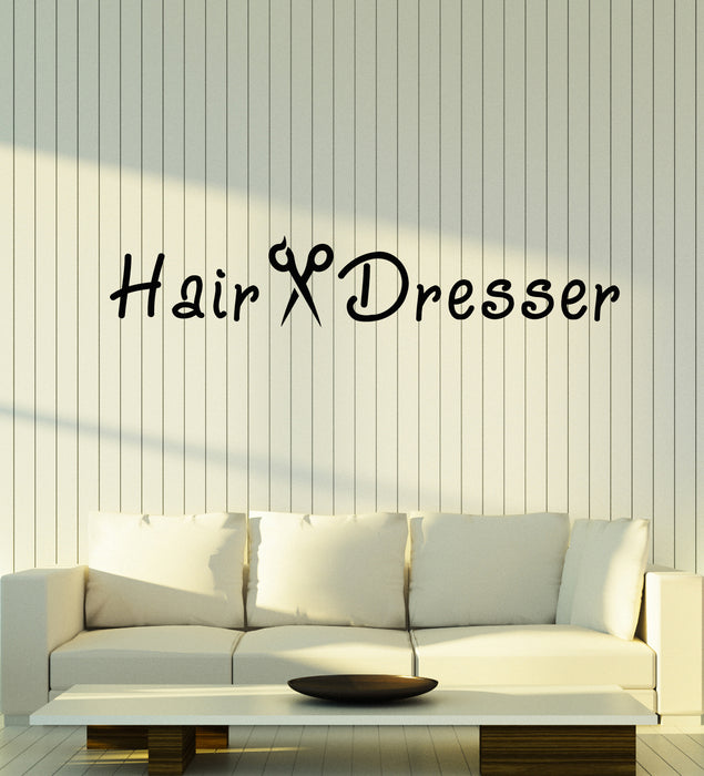 Vinyl Wall Decal Hair Dresser Scissors Beauty Studio Barbershop Stickers Mural (g3278)