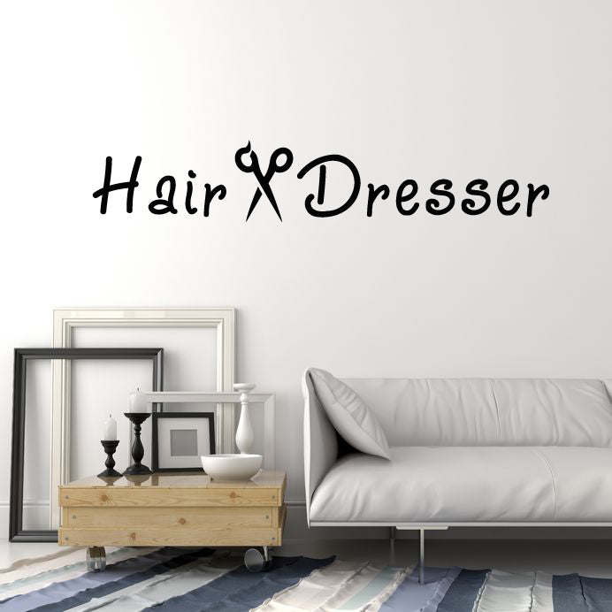 Vinyl Wall Decal Hair Dresser Scissors Beauty Studio Barbershop Stickers Mural (g3278)