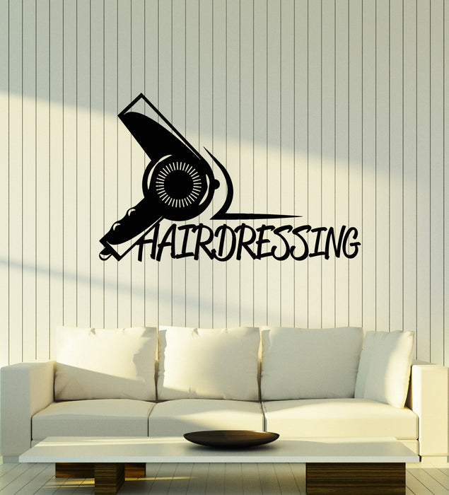 Vinyl Wall Decal Hairdressing Hairdryer Haircut Beauty Hair Interior Stickers Mural (g3494)