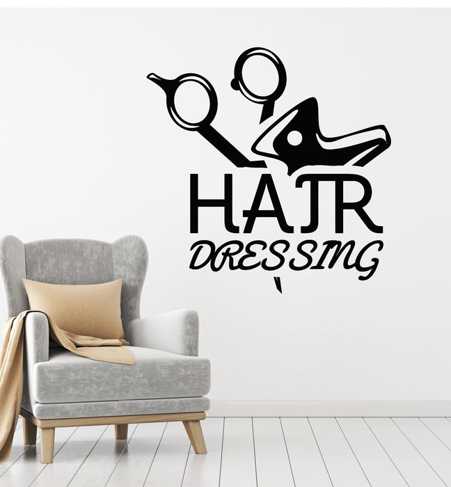 Vinyl Wall Decal Lettering Hairdressing Sing Beauty Hair Salon Stickers Mural (g3497)