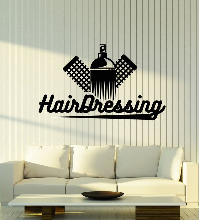 Vinyl Wall Decal Hairdressing Salon Beauty Studio Hair Stylist Barber Shop Stickers Mural (g3491)