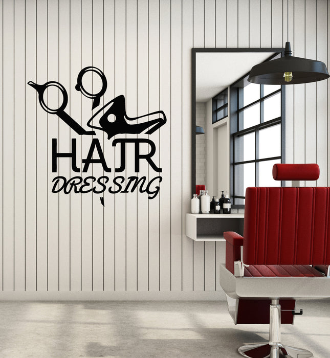 Vinyl Wall Decal Lettering Hairdressing Sing Beauty Hair Salon Stickers Mural (g3497)