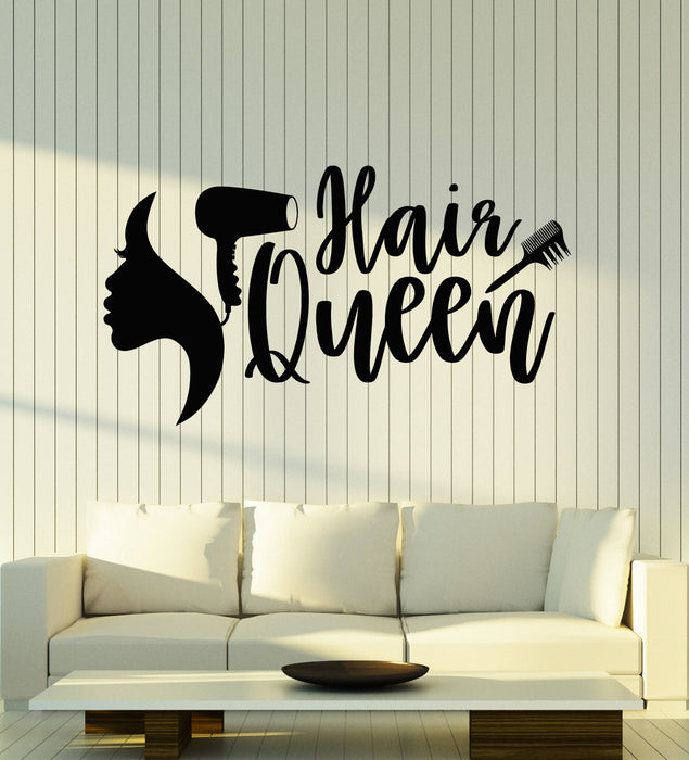 Vinyl Wall Decal Hair Dryer Beauty Salon Hairstyle Hair Queen Stickers Mural (g6673)