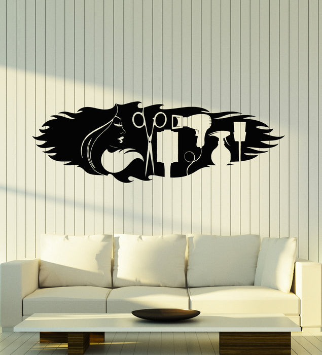 Vinyl Wall Decal Beauty Salon Stylist Hairdresser Hair Tools Stickers Mural (g3223)