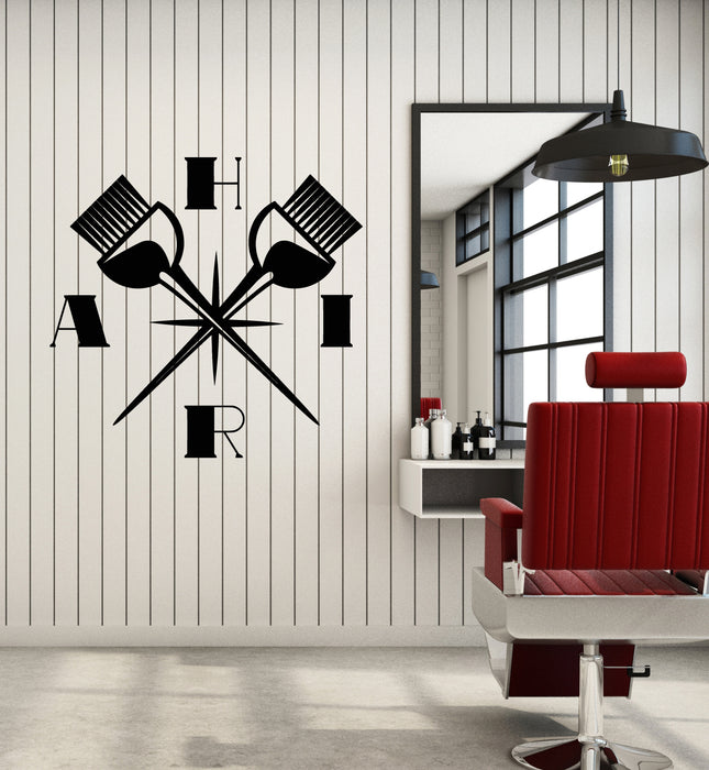 Vinyl Wall Decal Beauty Salon Stylist Hair Barber Tools Haircut Sticke — Wallstickers4you