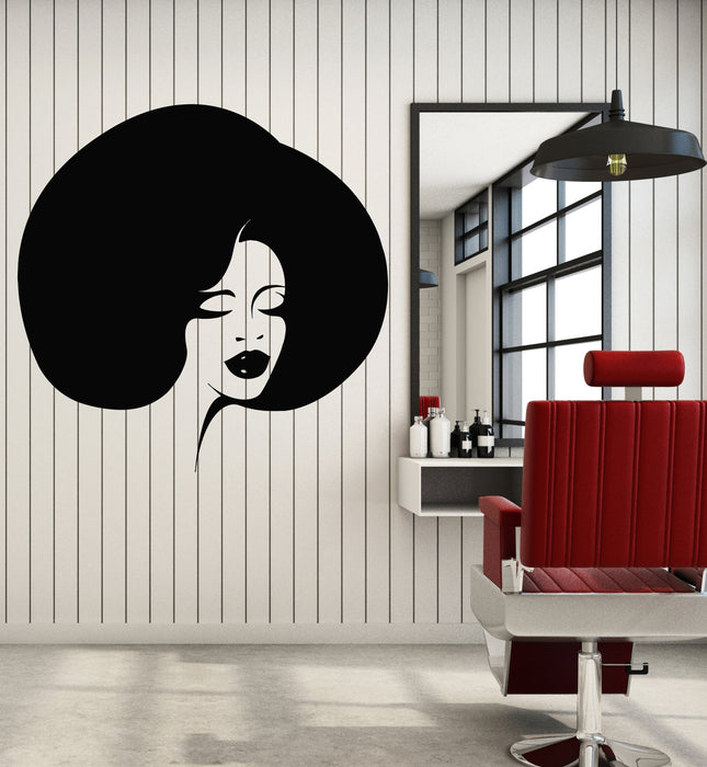 Vinyl Wall Decal Beautiful Girl Face Beauty Hair Spa Salon Hairstyle Stickers Mural (g5040)