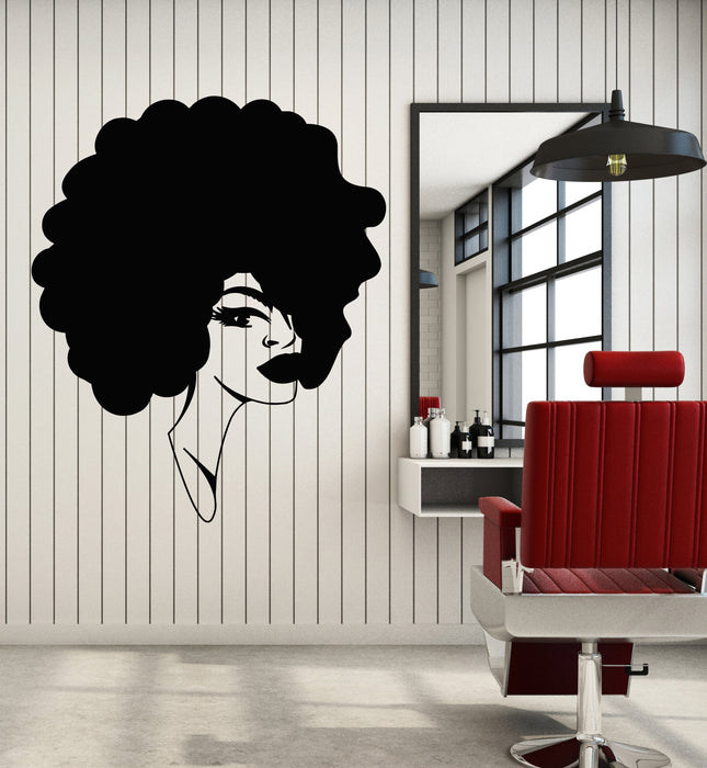 Vinyl Wall Decal Hairstyle Woman Head Beauty Hair Salon Stickers Mural (g5210)