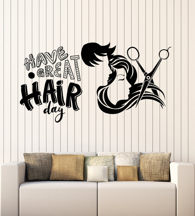 Vinyl Wall Decal Beauty Hair Salon Create Hair Day Hairstyling Stickers Mural (g5490)