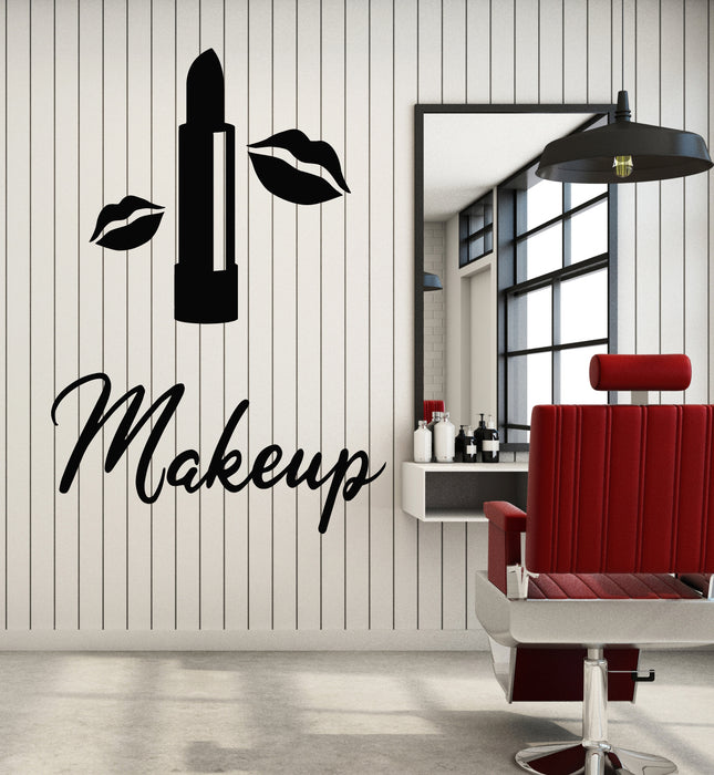 Vinyl Wall Decal Cosmetics Lipstick Beauty Salon Style Makeup Stickers Mural (g6102)