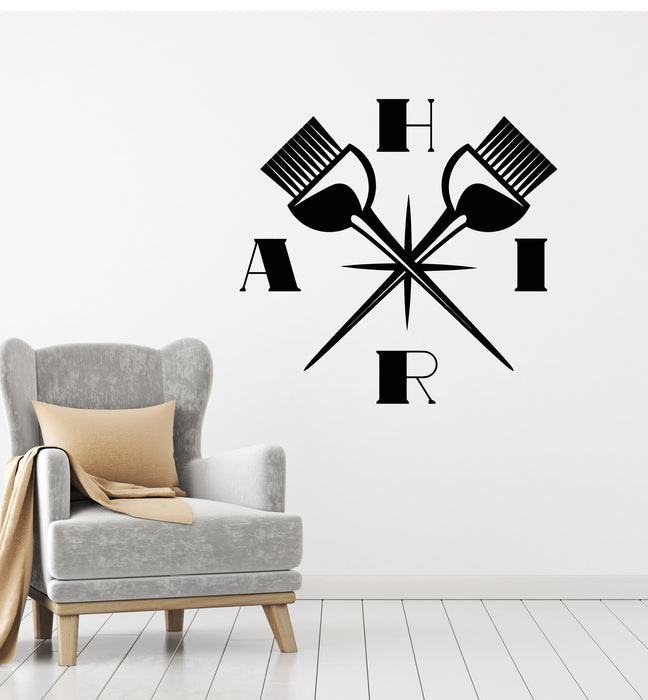 Vinyl Wall Decal Beauty Salon Stylist Hair Barber Tools Haircut Stickers Mural (g3498)