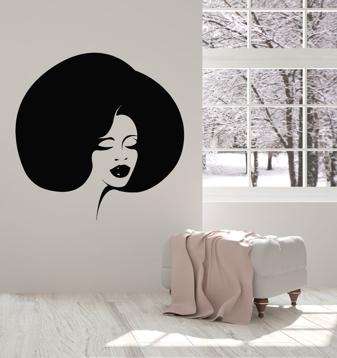 Vinyl Wall Decal Beautiful Girl Face Beauty Hair Spa Salon Hairstyle Stickers Mural (g5040)