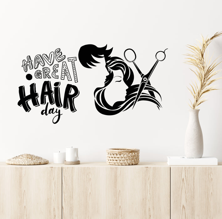Vinyl Wall Decal Beauty Hair Salon Create Hair Day Hairstyling Stickers Mural (g5490)