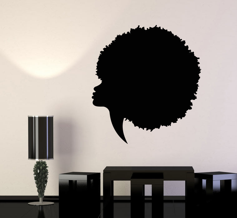 Vinyl Wall Decal Beauty Salon Barber Hair Hairdresser Afro Girl Stickers Mural (g5842)