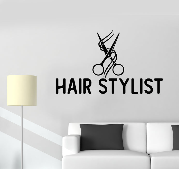 Vinyl Wall Decal Hair Stylish Beauty Salon Scissors Barber Stickers Mural (g5111)