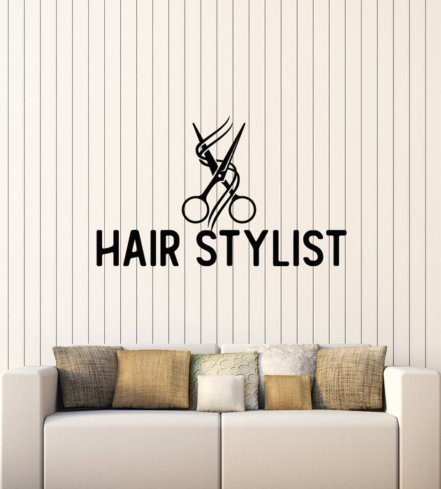 Vinyl Wall Decal Hair Stylish Beauty Salon Scissors Barber Stickers Mural (g5111)