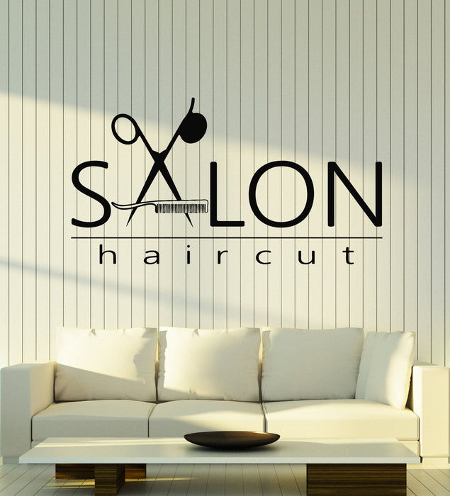Vinyl Wall Decal Beauty Hair Salon Haircut Hairstyle Stylist Stickers Mural (g7302)