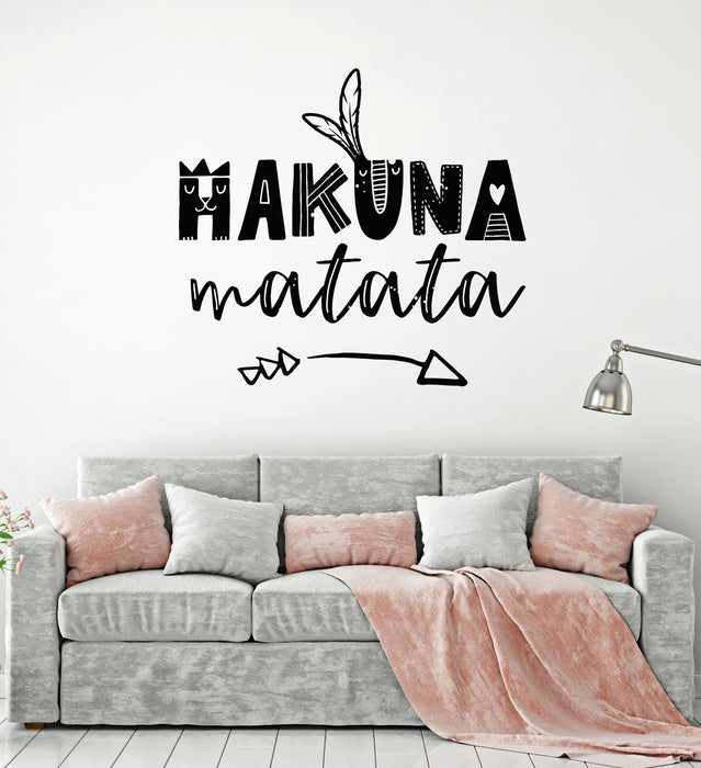 Vinyl Wall Decal Positive Words Hakuna Matata Children's Room Stickers Mural (g3408)