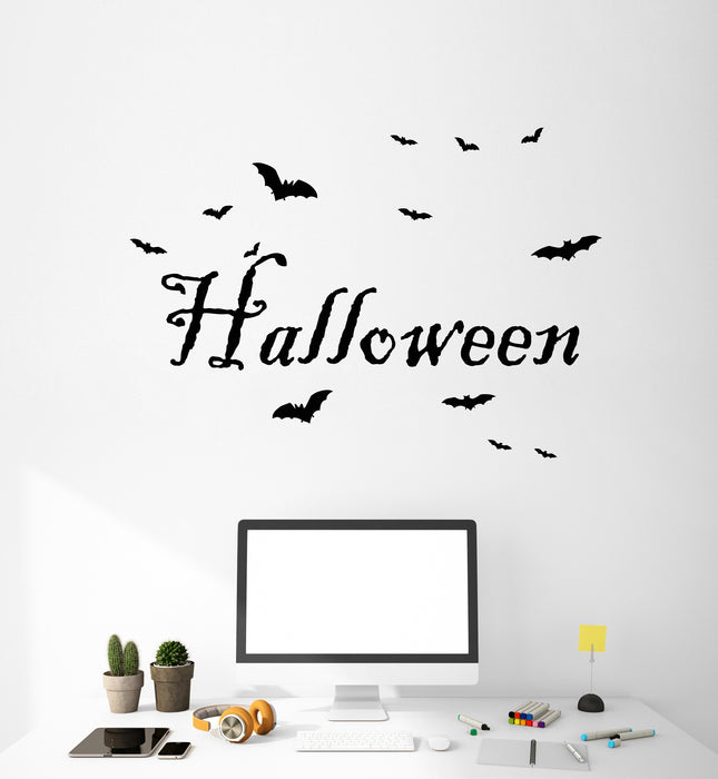 Vinyl Wall Decal Feast Day Halloween Bat Animals Night Horror Stickers Mural (g3911)