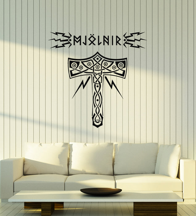 Vinyl Wall Decal Ancient Decor Celtic Hammer Scandinavian Stickers Mural (g6027)