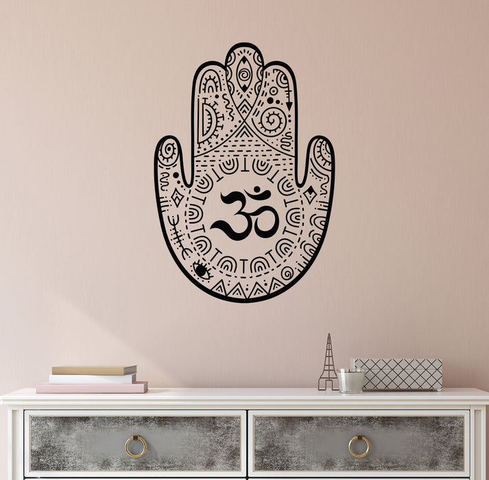 Vinyl Wall Decal Hamsa Om Sign Hinduism Bedroom Room Decor Stickers Mural (ig6418)