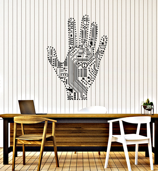 Vinyl Wall Decal Artificial Intelligence Hand Chip Engineer Stickers Mural (g1990)