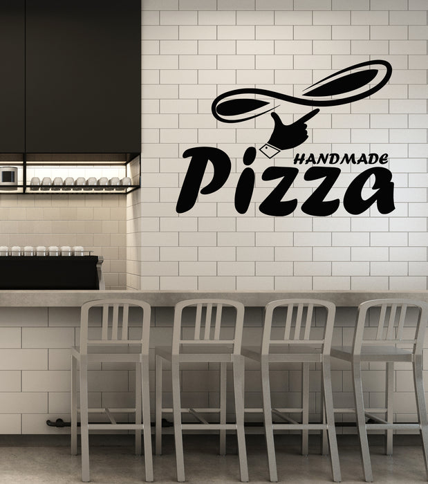 Vinyl Wall Decal Handmade Pizza Pizzeria Italian Tasty Food Restaurant Stickers Mural (g6852)