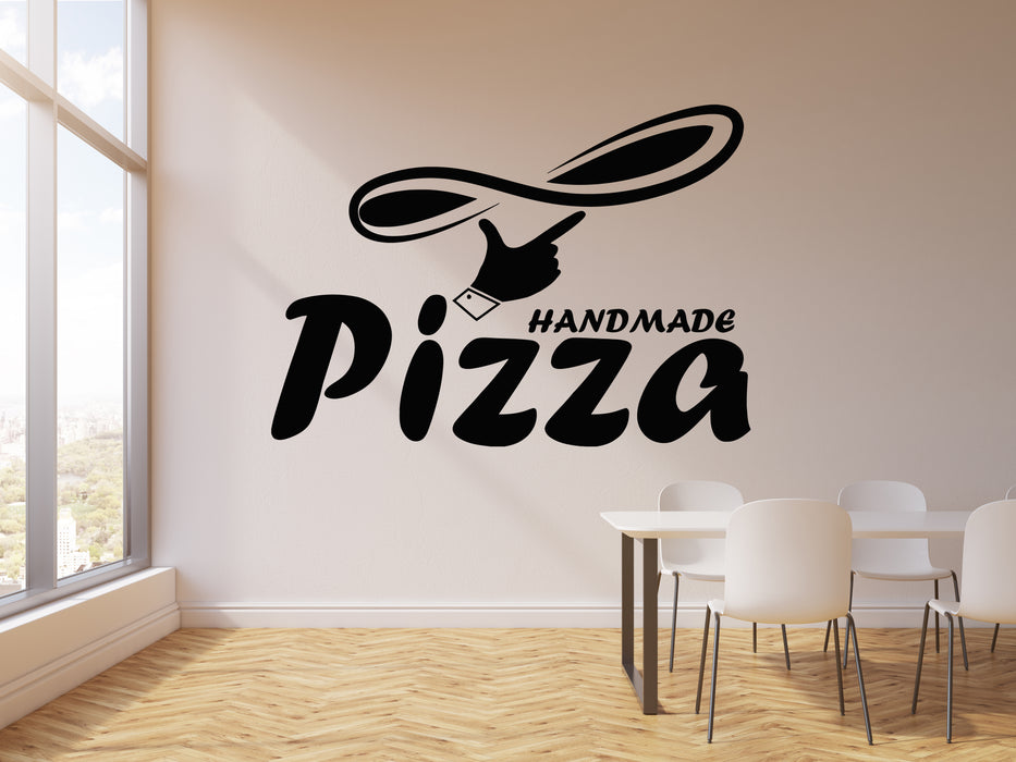 Vinyl Wall Decal Handmade Pizza Pizzeria Italian Tasty Food Restaurant Stickers Mural (g6852)