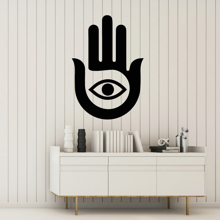 Vinyl Wall Decal  Indian Hand Hamsa Eye Symbol Amulet Stickers Mural (g8387)
