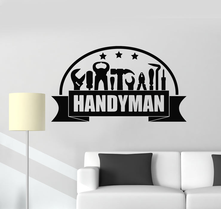 Vinyl Wall Decal Construction Handyman Service Tools Repair House Stickers Mural (g1001)