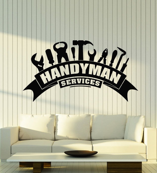 Vinyl Wall Decal Handyman Art Service Tools Home Repair Stickers Mural (g2437)