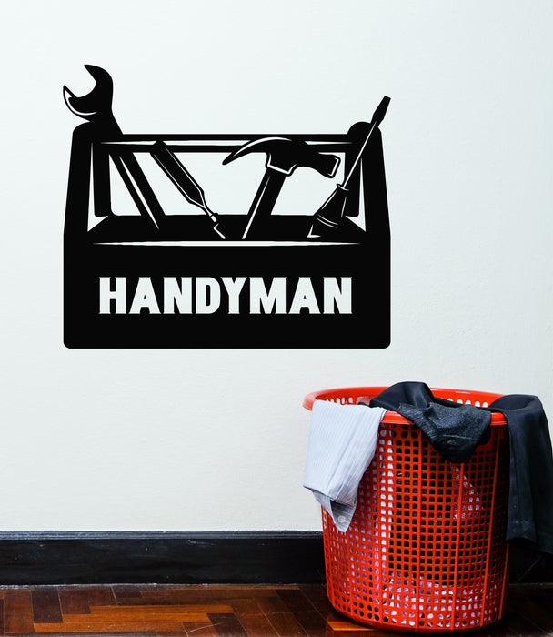 Autocollant mural en vinyle avec mots Handyman Service Home Repair Tools Stickers Mural (g5653)