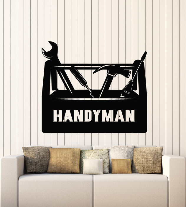 Autocollant mural en vinyle avec mots Handyman Service Home Repair Tools Stickers Mural (g5653)