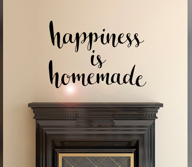 Vinyl Wall Decal Words Quote Happy Family Happiness Is Homemade Stickers Mural 22.5 in x 15.5 in gz155
