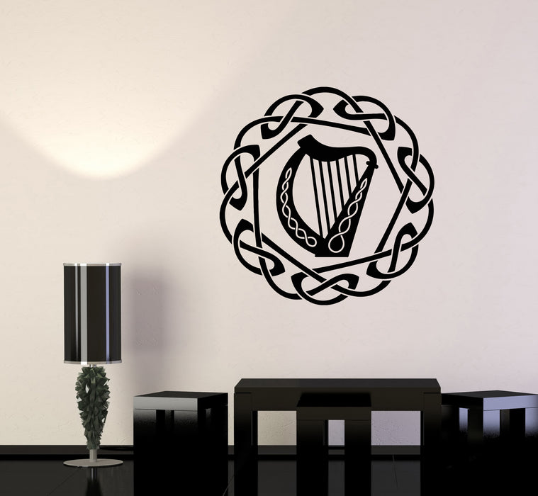 Vinyl Wall Decal Legends Celtic Harp Musical Instrument Stickers Mural (g3674)