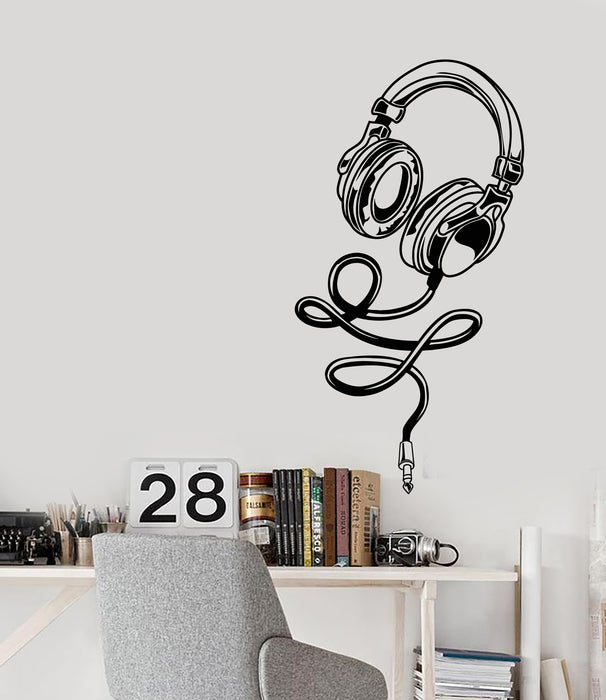 Vinyl Wall Decal Headphones Listen Music Love Teen Room Stickers Mural (g2468)