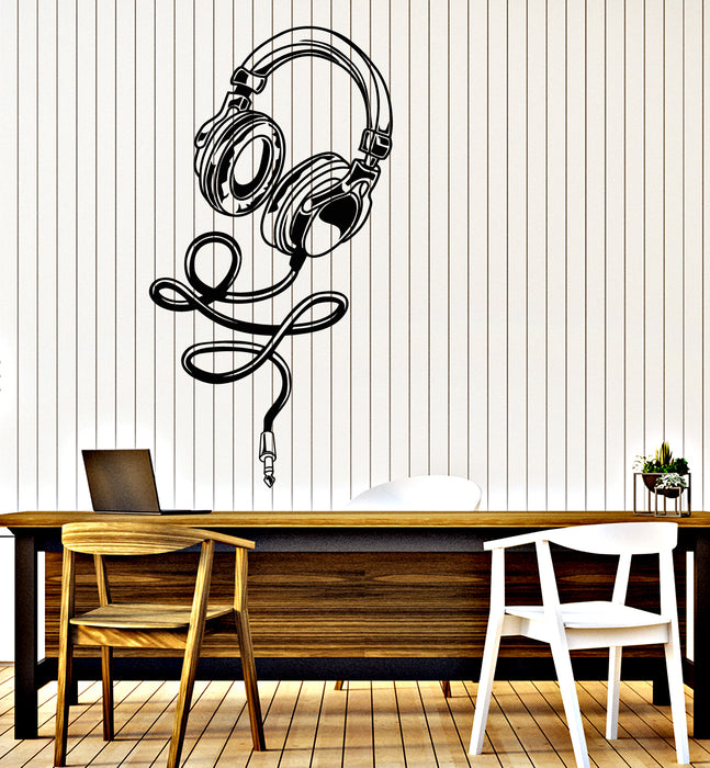 Vinyl Wall Decal Headphones Listen Music Love Teen Room Stickers Mural (g2468)