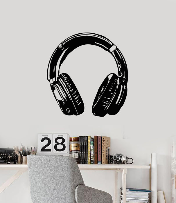 Vinyl Wall Decal Teen Room Headphones Music Song Singer Stickers Mural (g4938)