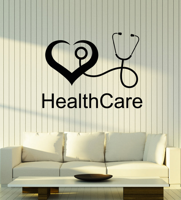 Vinyl Wall Decal Health Care Heartbeat Clinic Medical Office Healthy Stickers Mural (g2775)