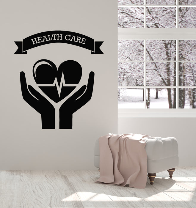 Vinyl Wall Decal Health Care Heartbeat Cardiologist Clinic Stickers Mural (g7771)