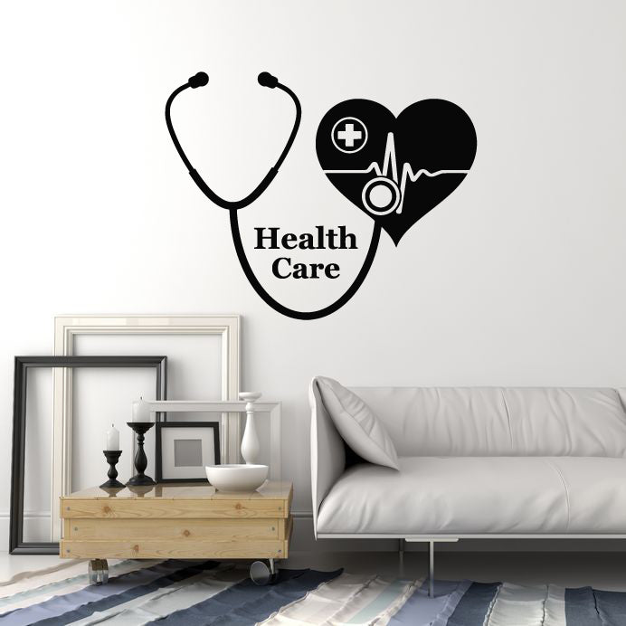 Vinyl Wall Decal Medical Cross With Health Care Medicine Icon Stickers Mural (g7236)