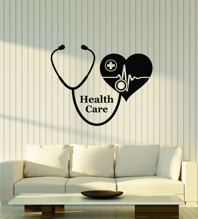 Vinyl Wall Decal Medical Cross With Health Care Medicine Icon Stickers Mural (g7236)