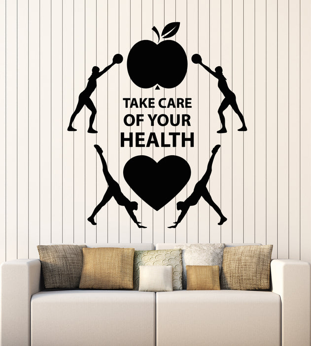 Vinyl Wall Decal Take Care Health Lifestyle Sport Gym Fitness Stickers Mural (g5587)