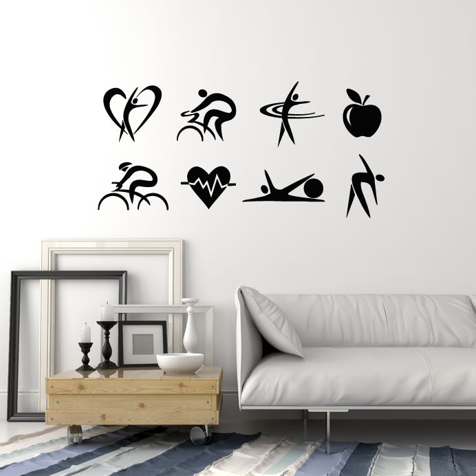 Vinyl Wall Decal Yoga Fitness Sport Healthy Lifestyle Motivation Art Stickers Mural (g3871)