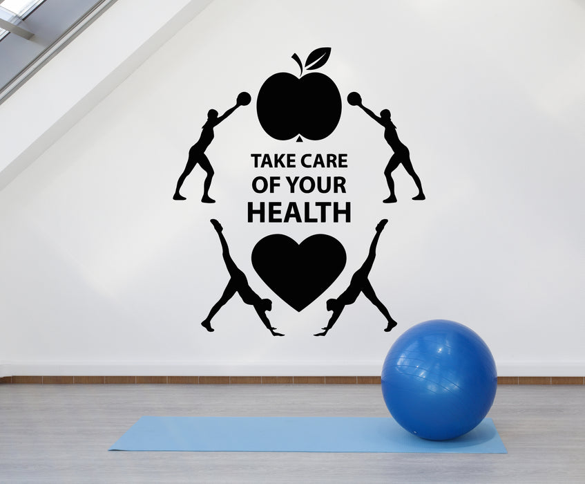 Vinyl Wall Decal Take Care Health Lifestyle Sport Gym Fitness Stickers Mural (g5587)